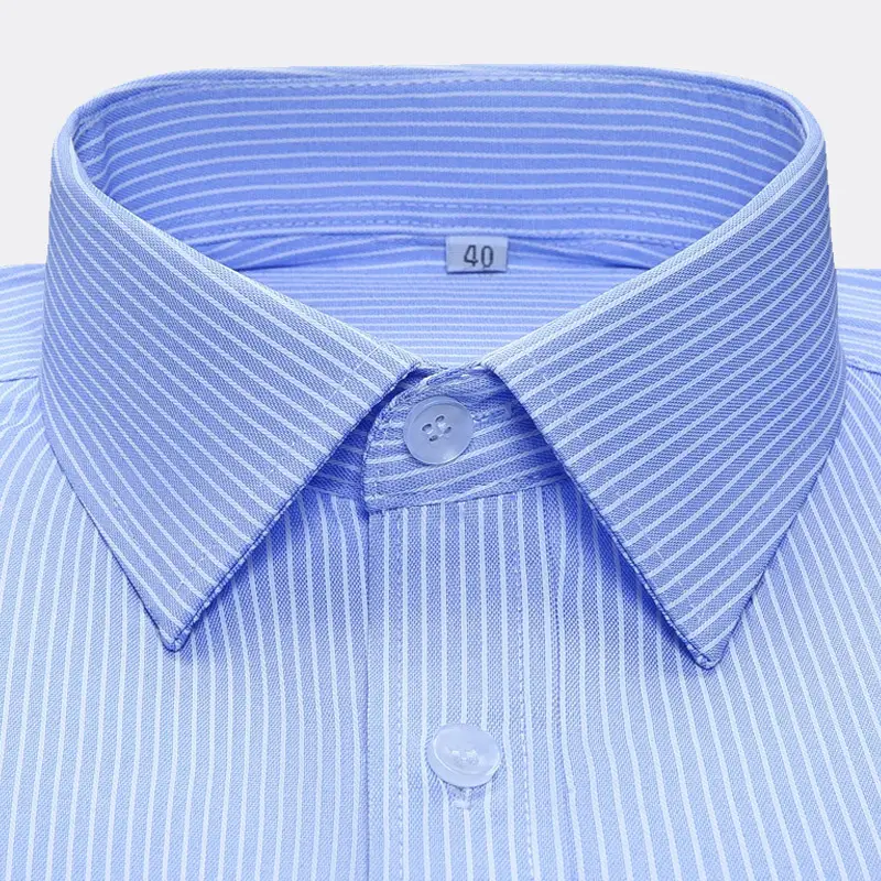 Men's Blue Striped Long Sleeve Shirt Wholesale - Image 11