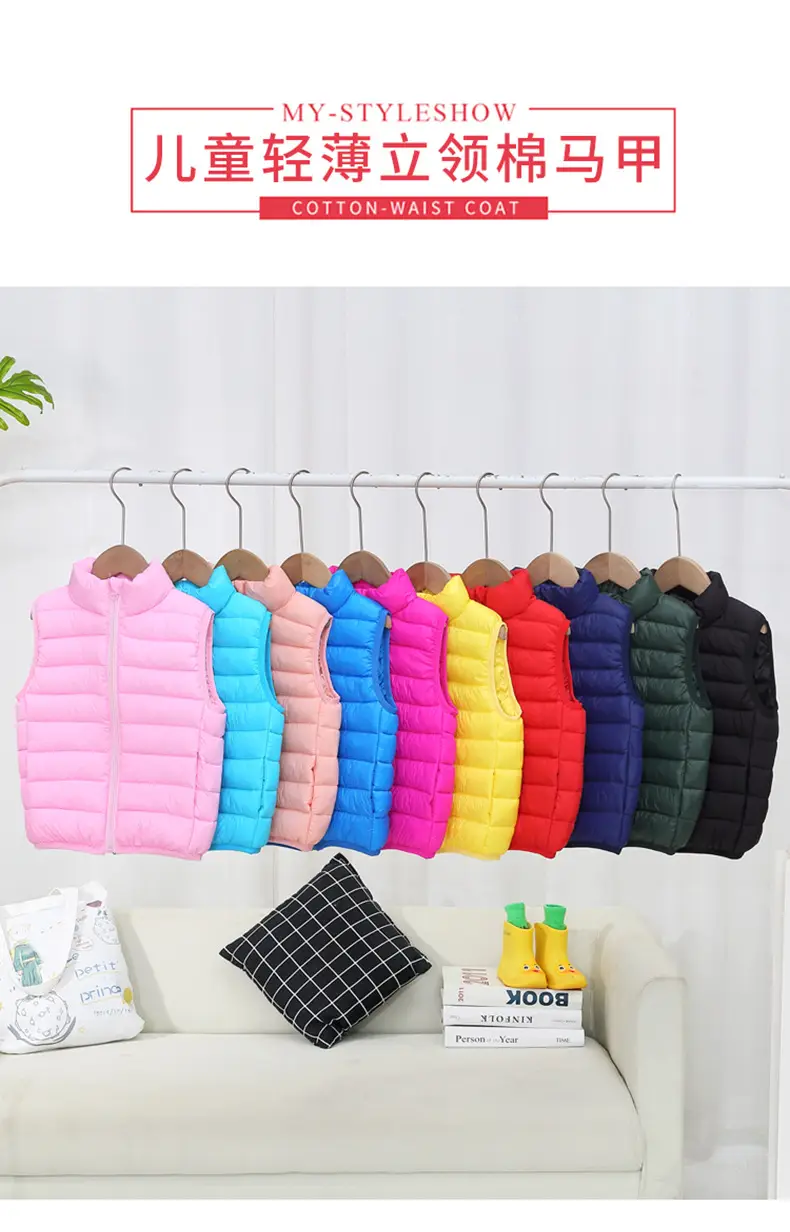 Black Hooded Vest for Boys Girls Winter Wear — feature 1