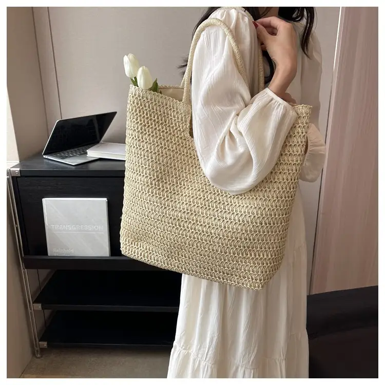 Women Straw Tote Bag Large Capacity 2023 New Fashion — feature 7