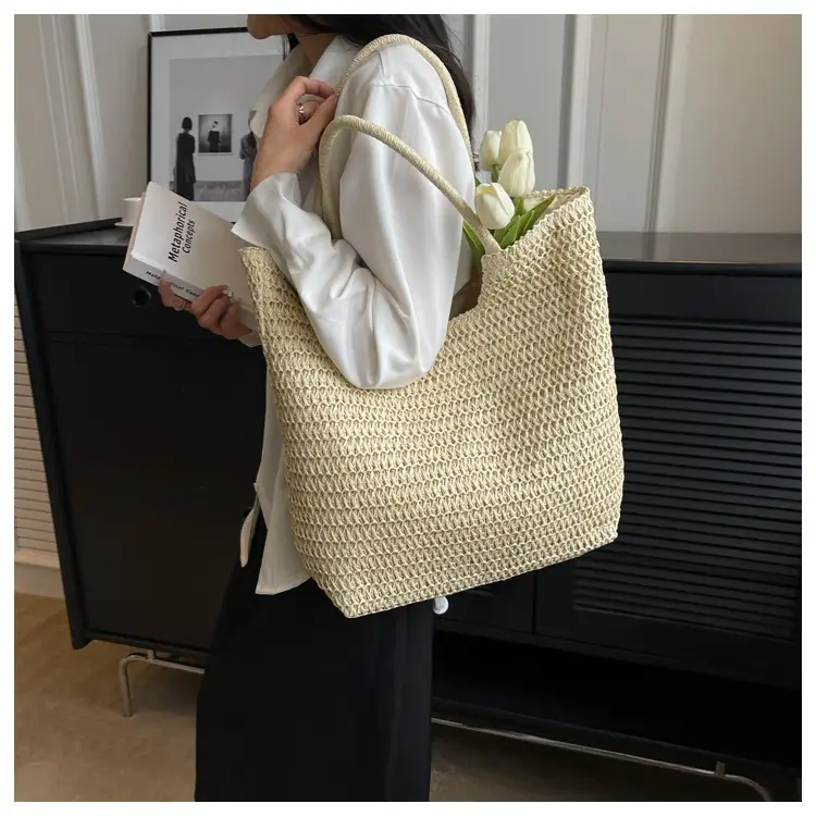 Women Straw Tote Bag Large Capacity 2023 New Fashion — feature 8