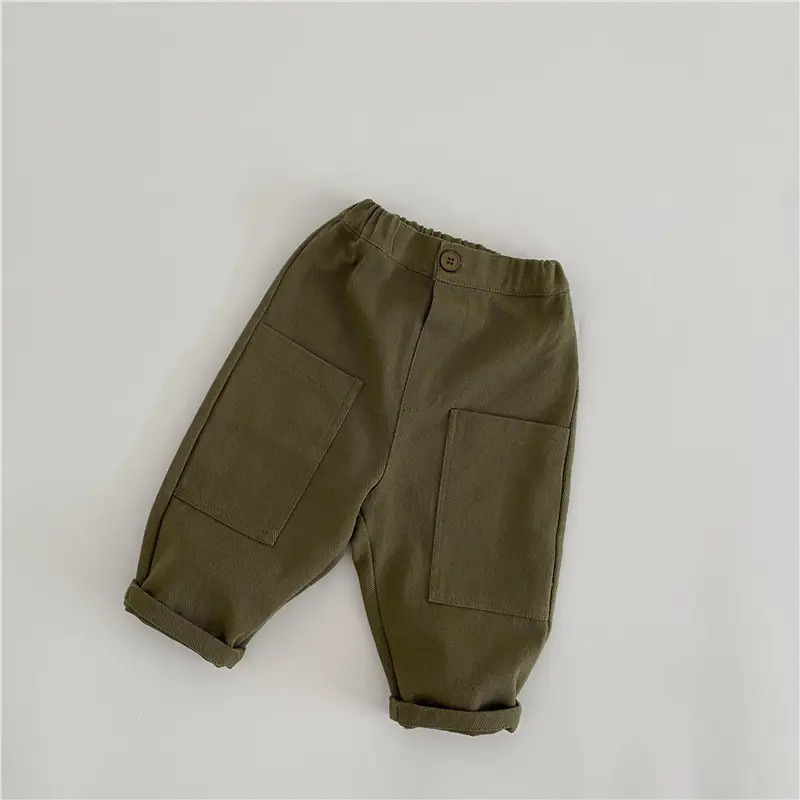 Autum Gl-Kids Cargo Pants Large Flap Pocket Washable - Image 2