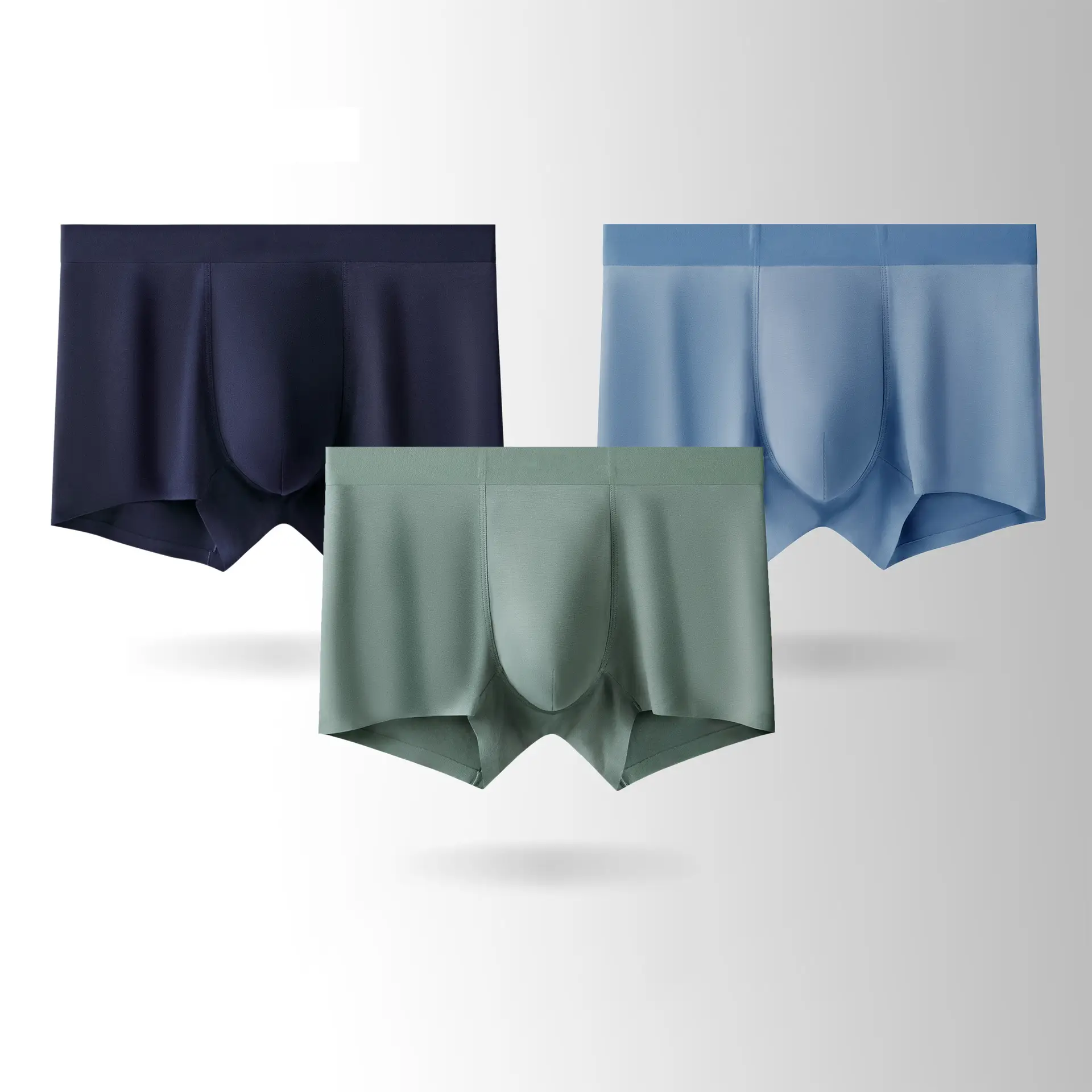 Plus Size Men's Seamless Boxer Shorts Gray - Image 10