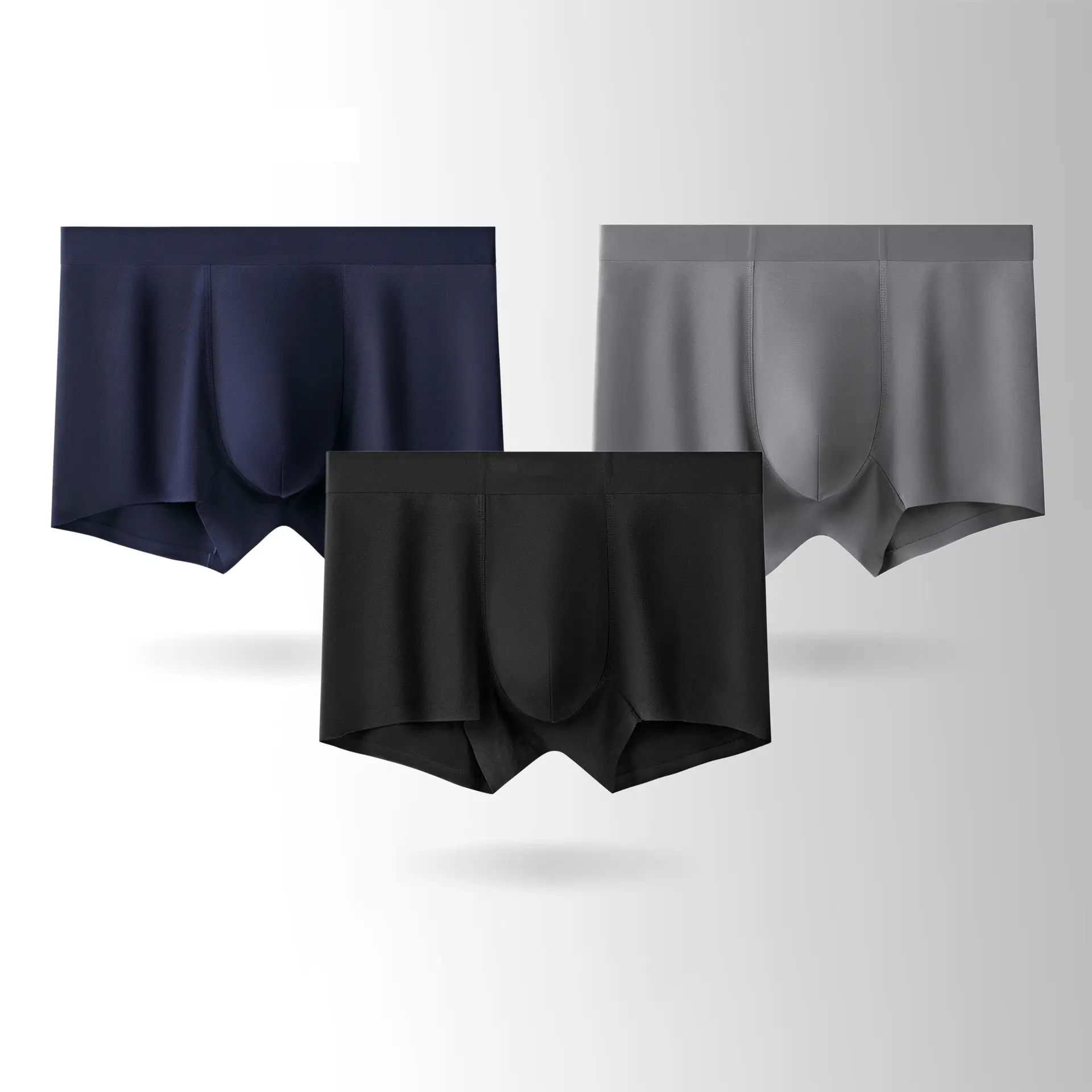 Plus Size Men's Seamless Boxer Shorts Gray - Image 11