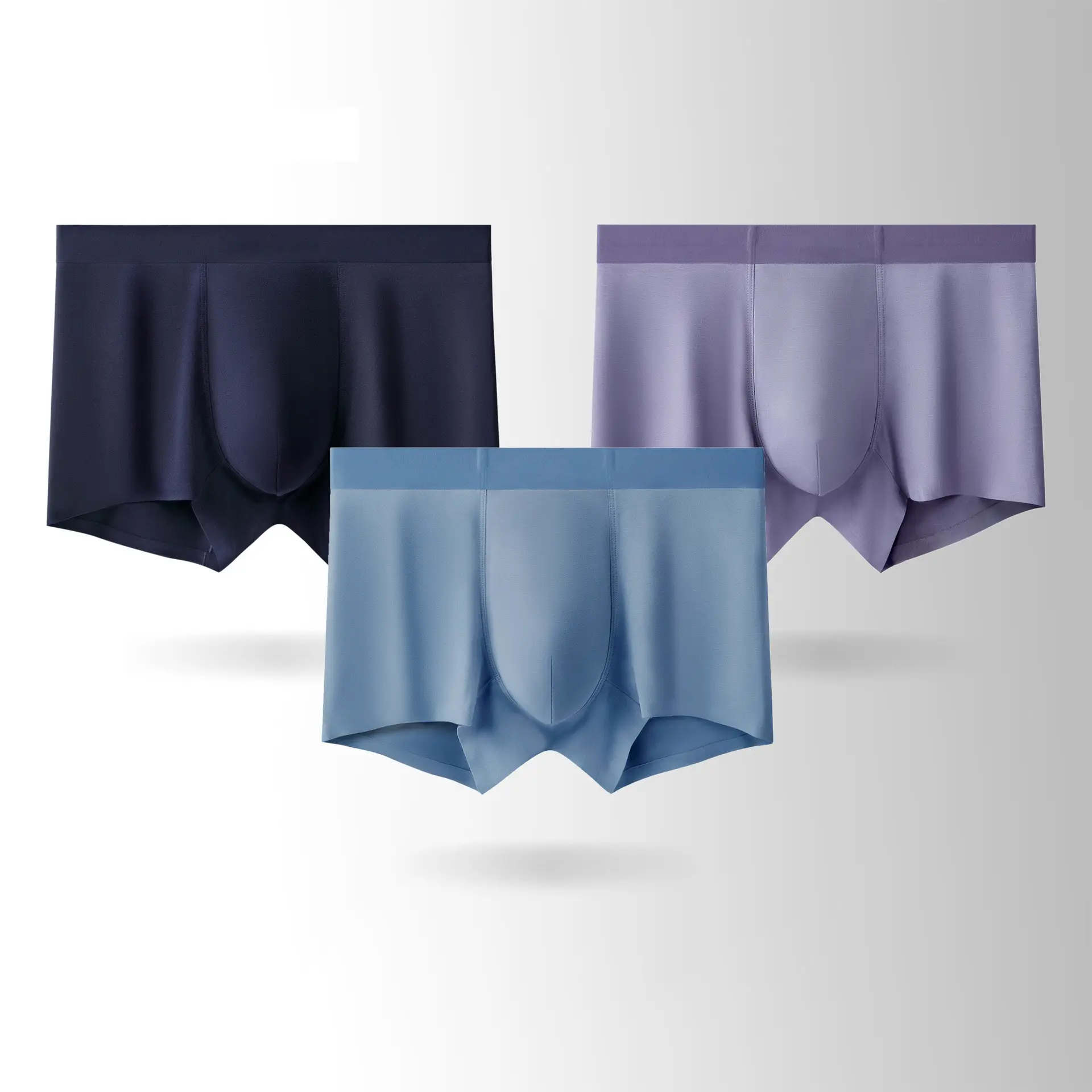 Plus Size Men's Seamless Boxer Shorts Gray - Image 12
