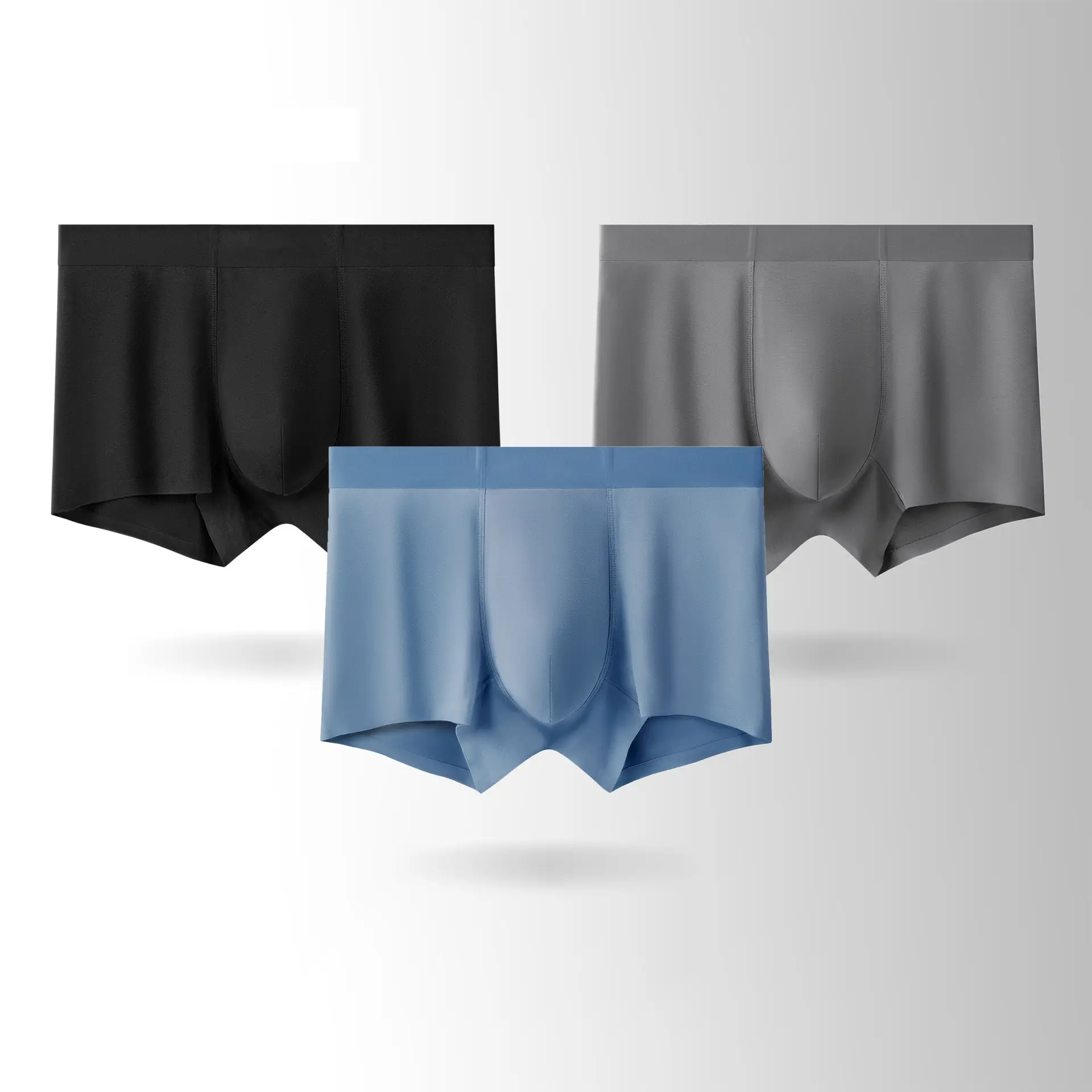 Plus Size Men's Seamless Boxer Shorts Gray - Image 13