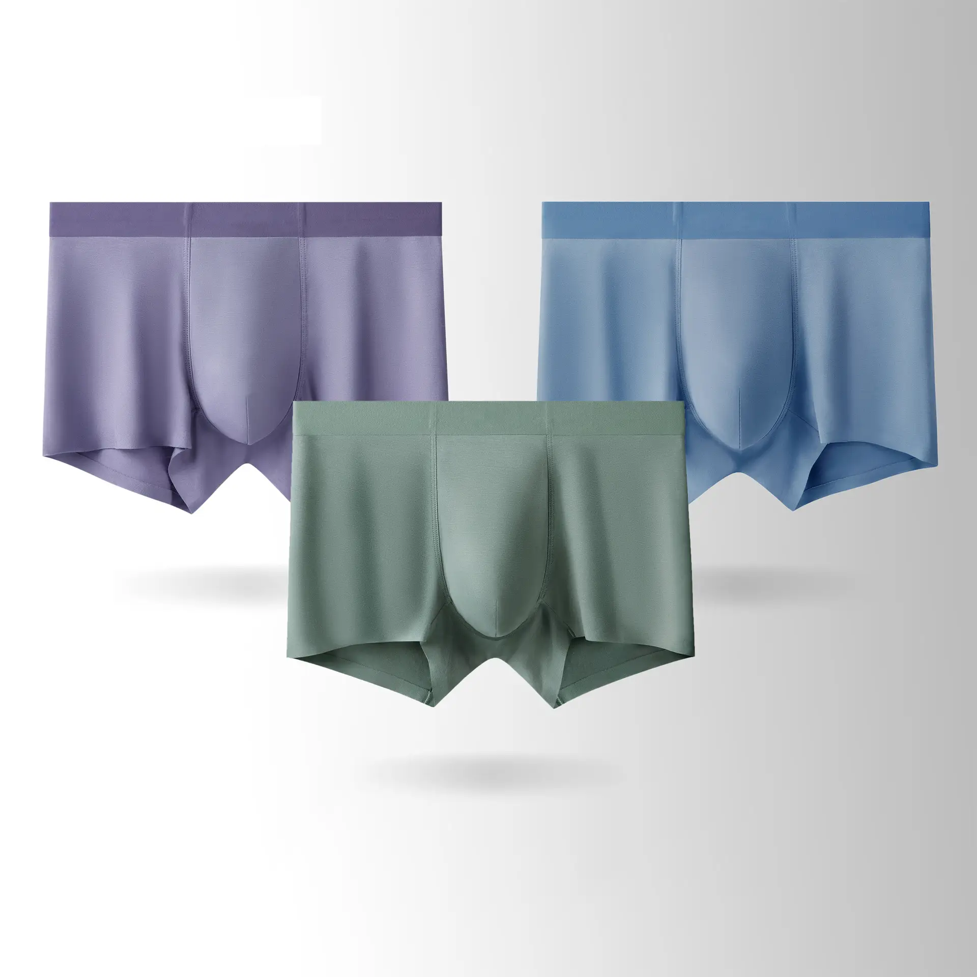 Plus Size Men's Seamless Boxer Shorts Gray - Image 14