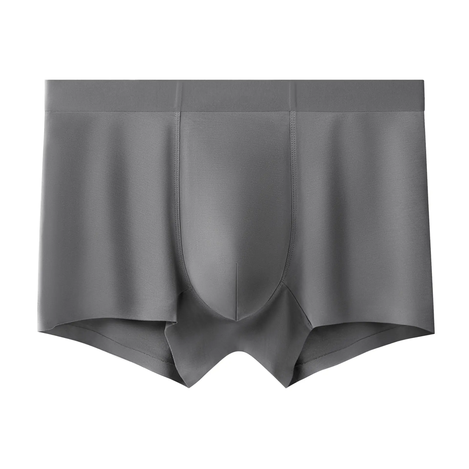 Plus Size Men's Seamless Boxer Shorts Gray - Image 3