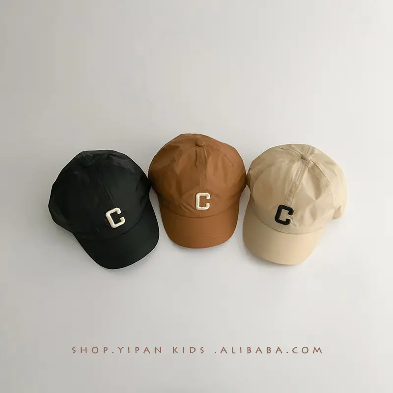 Kids Beanie with C Logo Tan Cap