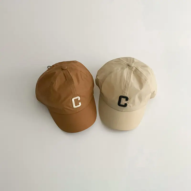 Kids Beanie with C Logo Tan Cap