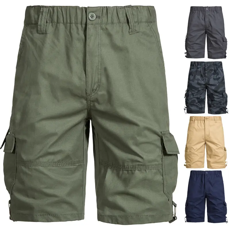 Men Navy Cotton Crossbody Shorts Casual Summer - Image 7