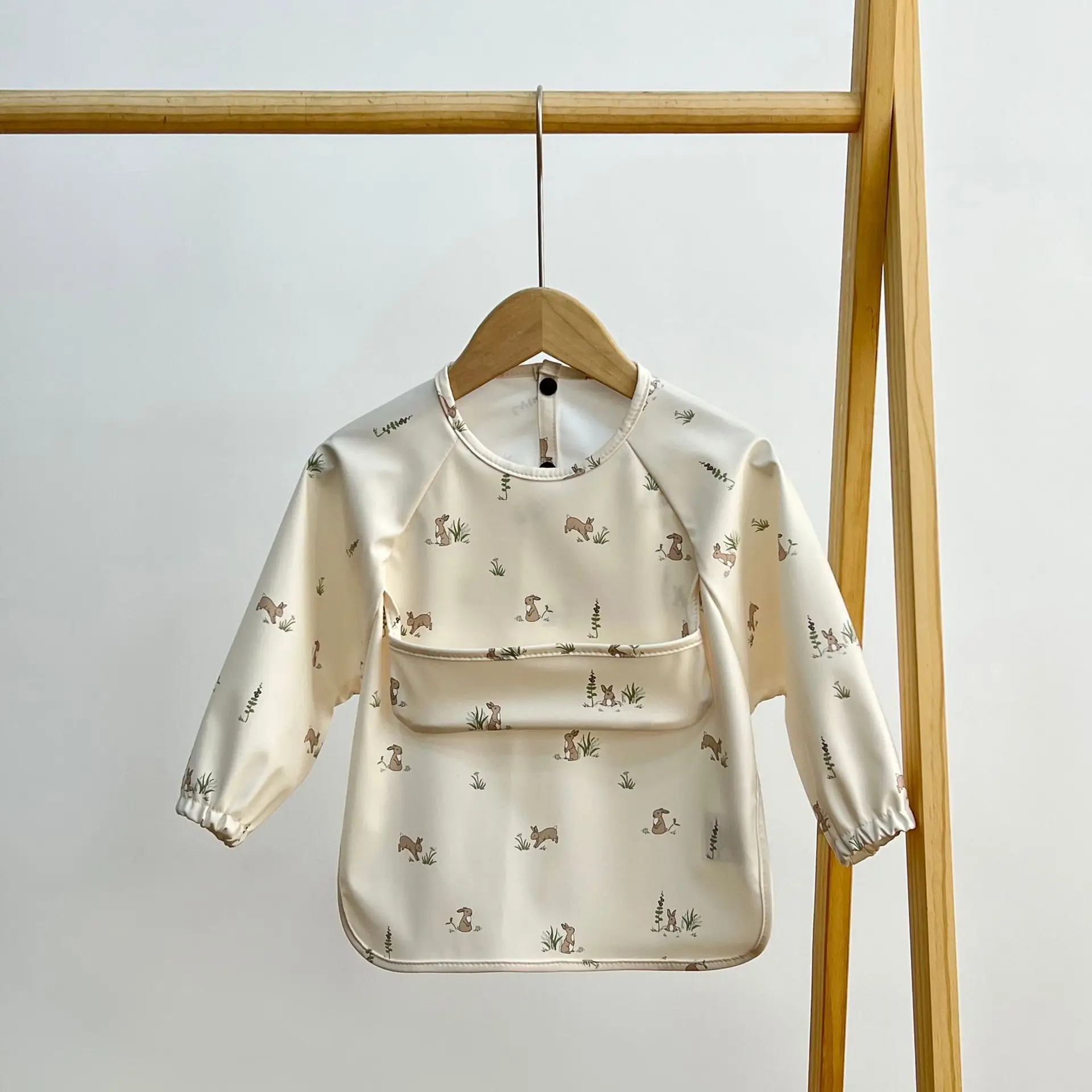Baby Waterproof Long Sleeve Apron with Pocket - Image 5