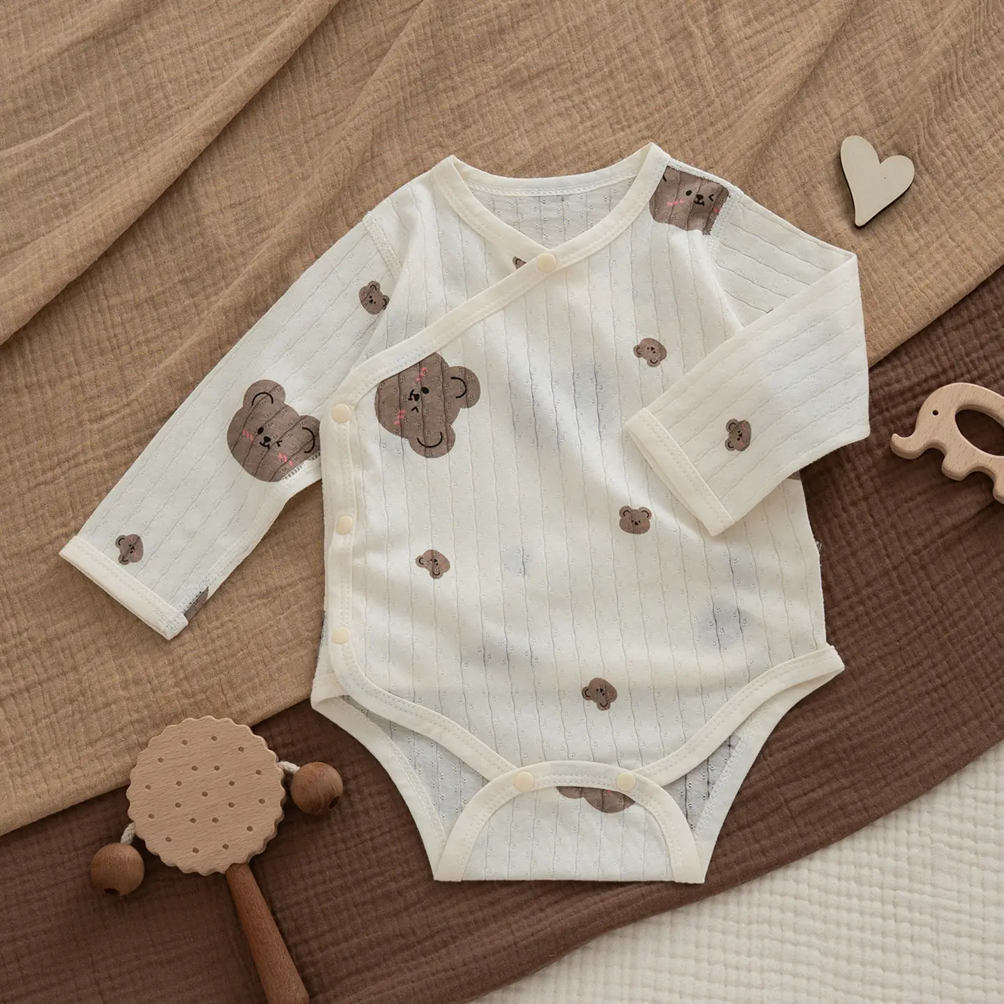 Baby Cotton Romper Set Summer Triangle Long Sleeve - Image 3