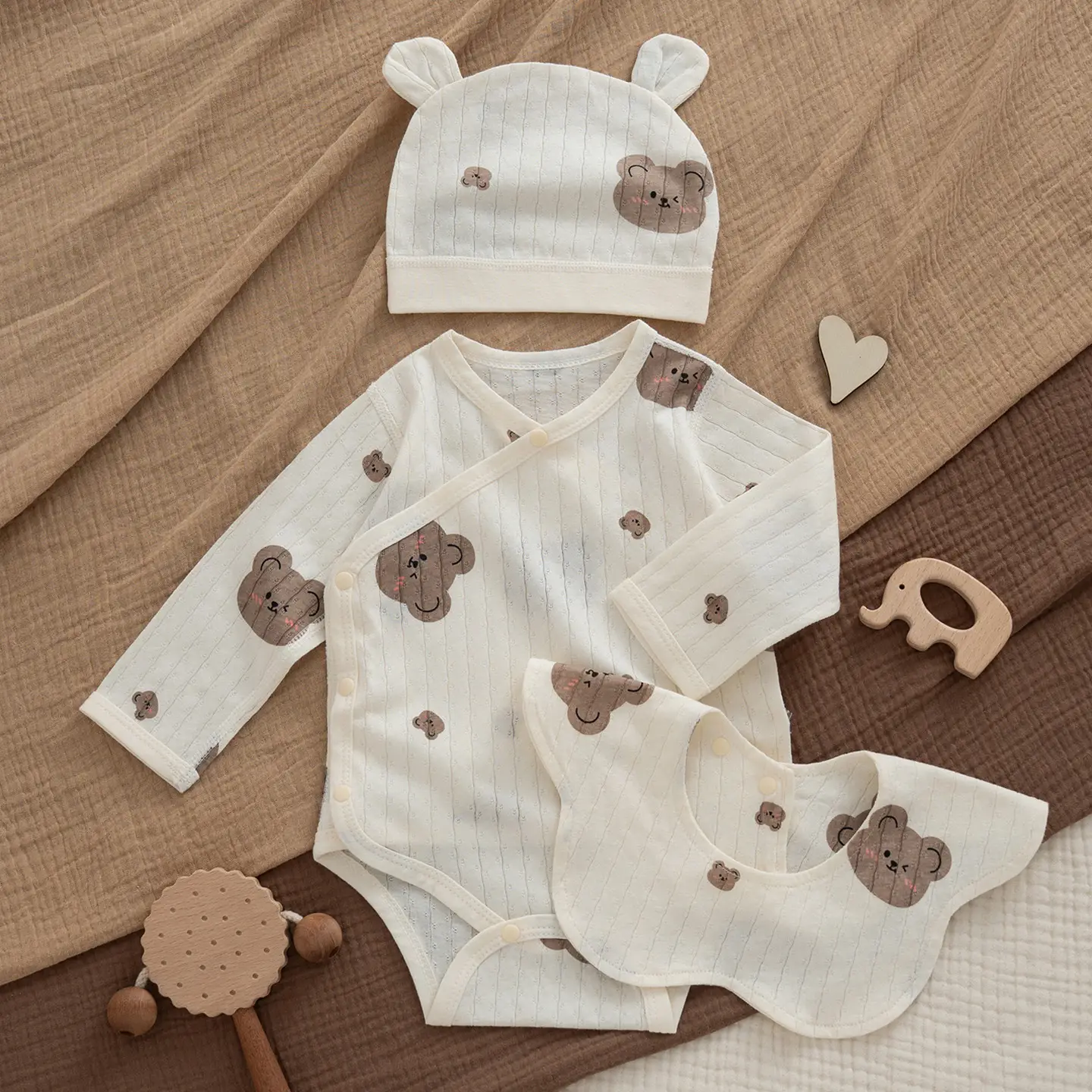 Baby Cotton Romper Set Summer Triangle Long Sleeve - Image 4