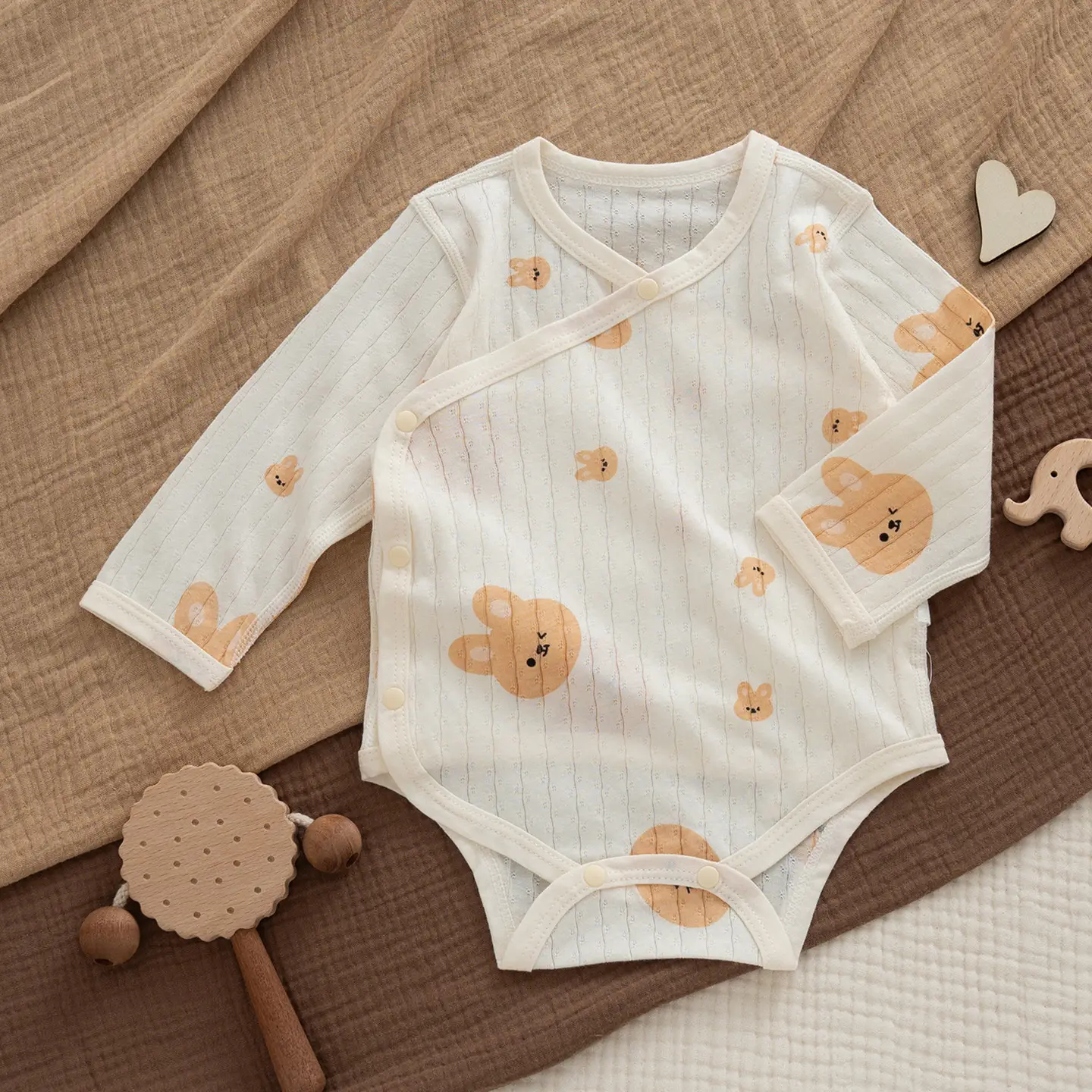 Baby Cotton Romper Set Summer Triangle Long Sleeve - Image 5