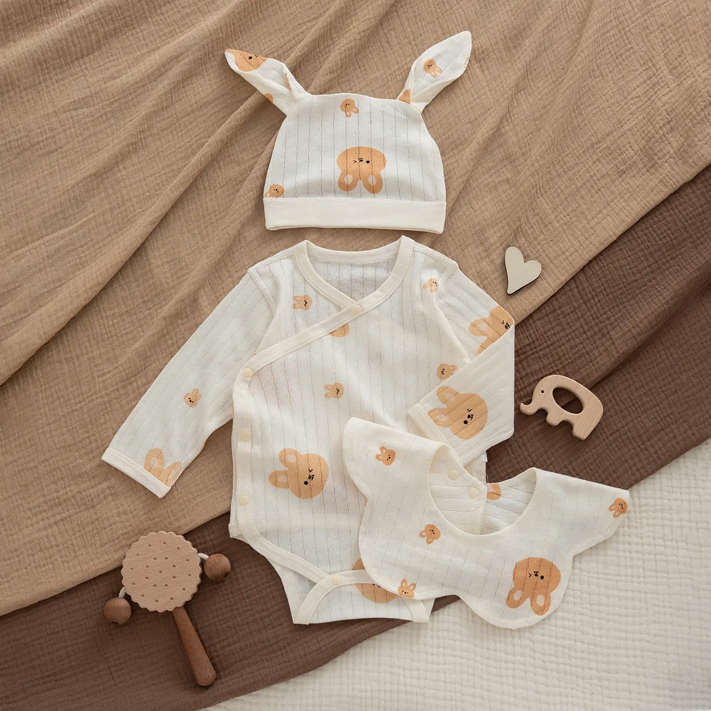 Baby Cotton Romper Set Summer Triangle Long Sleeve - Image 6