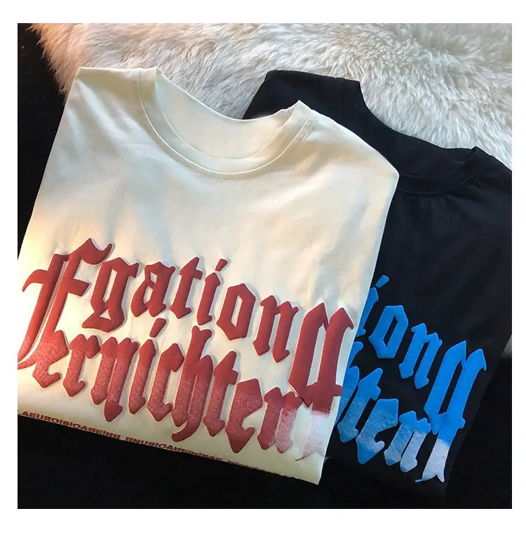 Women T-Shirt Antique Letter Short Sleeve Harajuku Style — feature 4