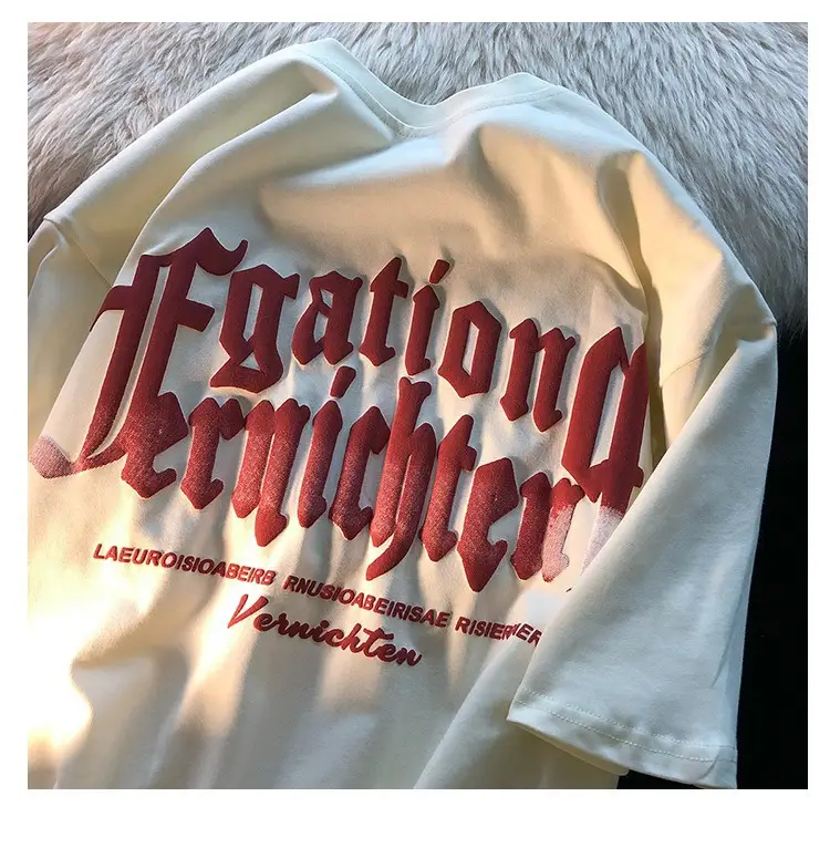 Women T-Shirt Antique Letter Short Sleeve Harajuku Style — feature 5
