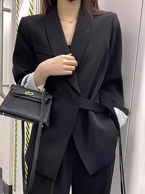 Women's 2024 Pink Suit Wide Leg Pants Two-Piece Set - Image 22