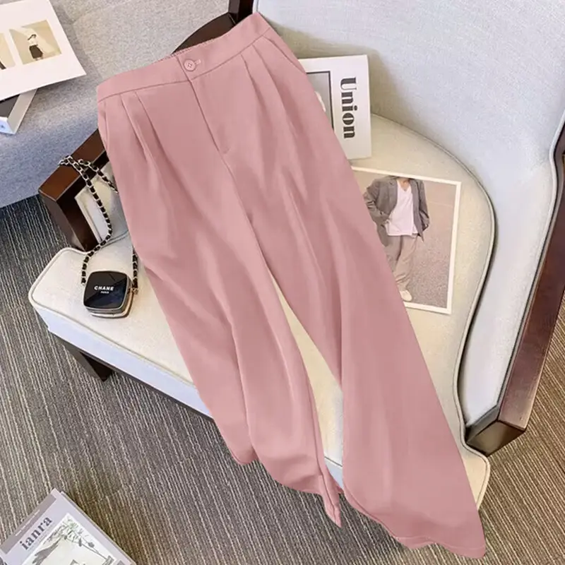 Women's 2024 Pink Suit Wide Leg Pants Two-Piece Set — feature 13