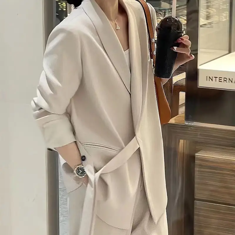 Women's 2024 Pink Suit Wide Leg Pants Two-Piece Set - Image 14