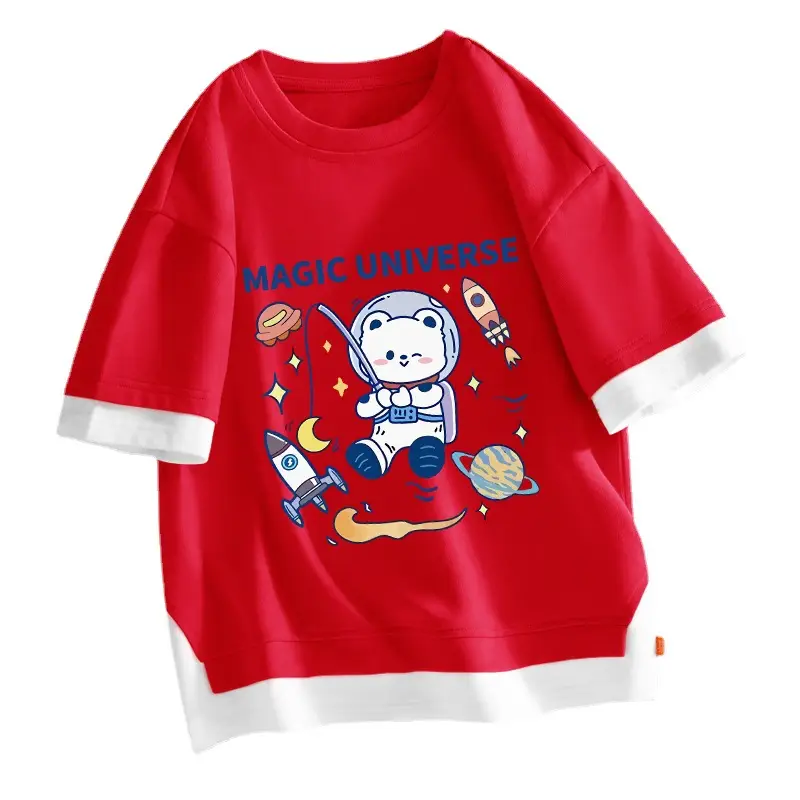 Kids Cotton Magic Universe Short Sleeve T-Shirt White Blue - Image 6