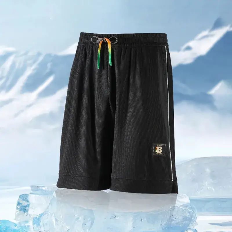 Summer Shorts High Waist Large Gray Black Sportswear