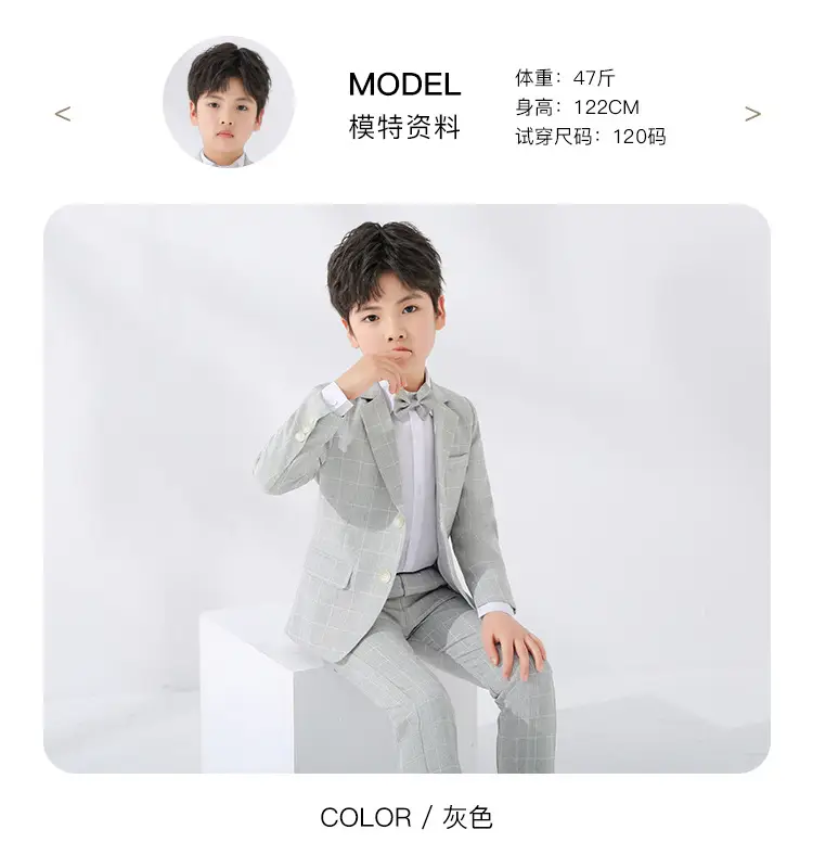 Girls British Checkered Suit Spring New — feature 11