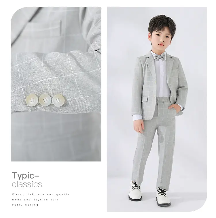 Girls British Checkered Suit Spring New — feature 12