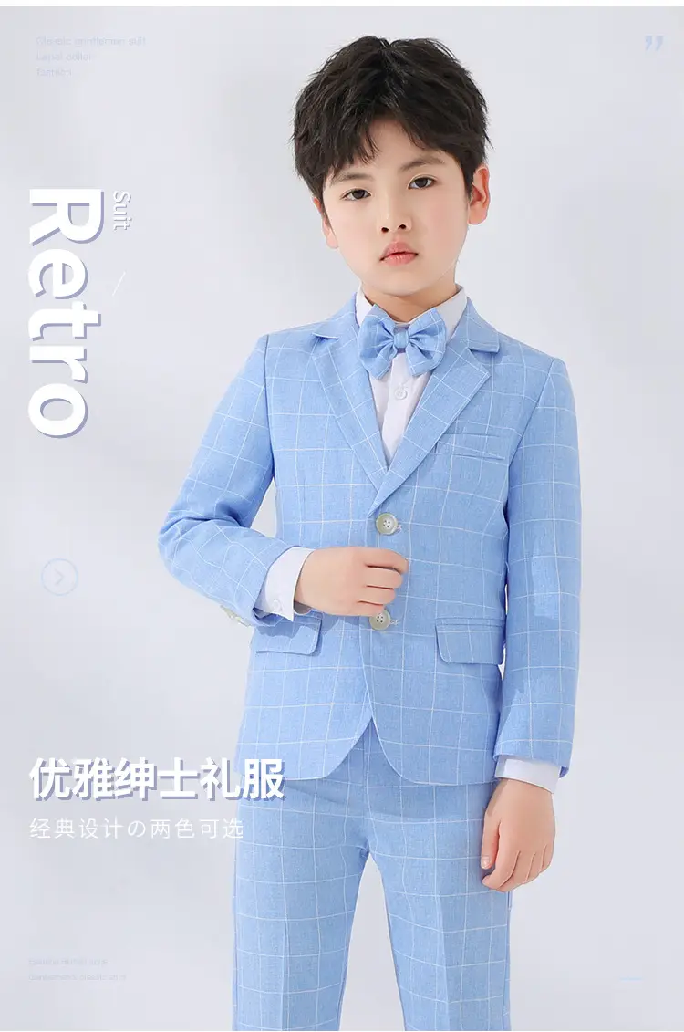 Girls British Checkered Suit Spring New — feature 2