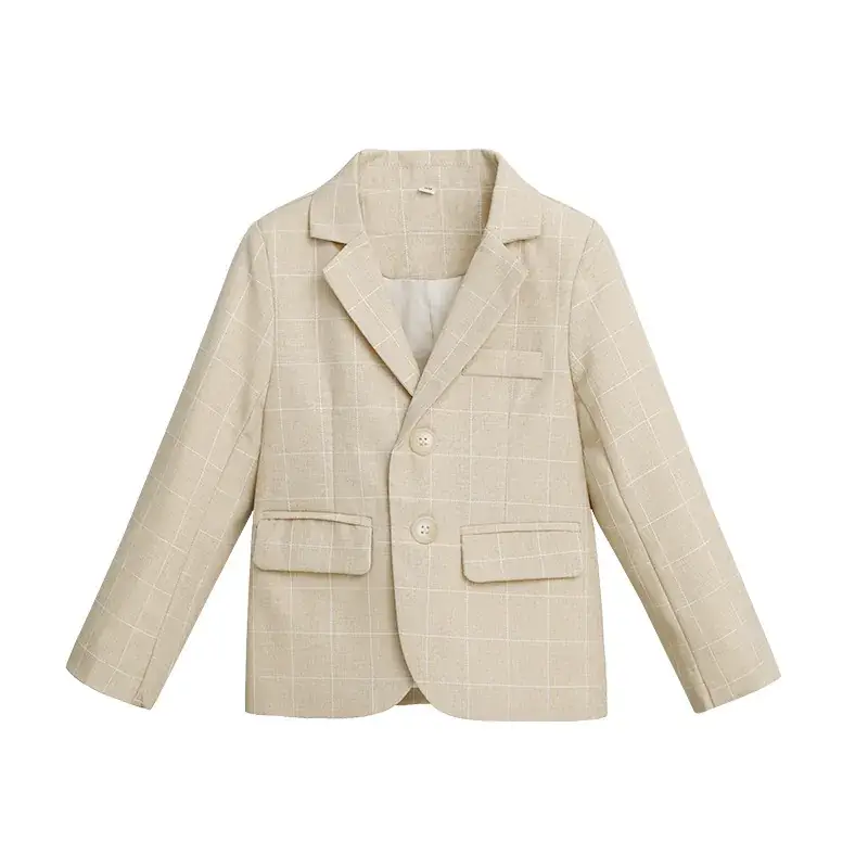 Girls British Checkered Suit Spring New - Image 3