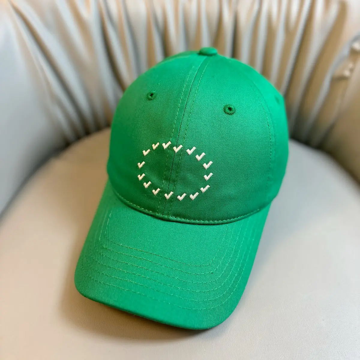 Korean Style Embroidered Green Baseball Cap for Men Women