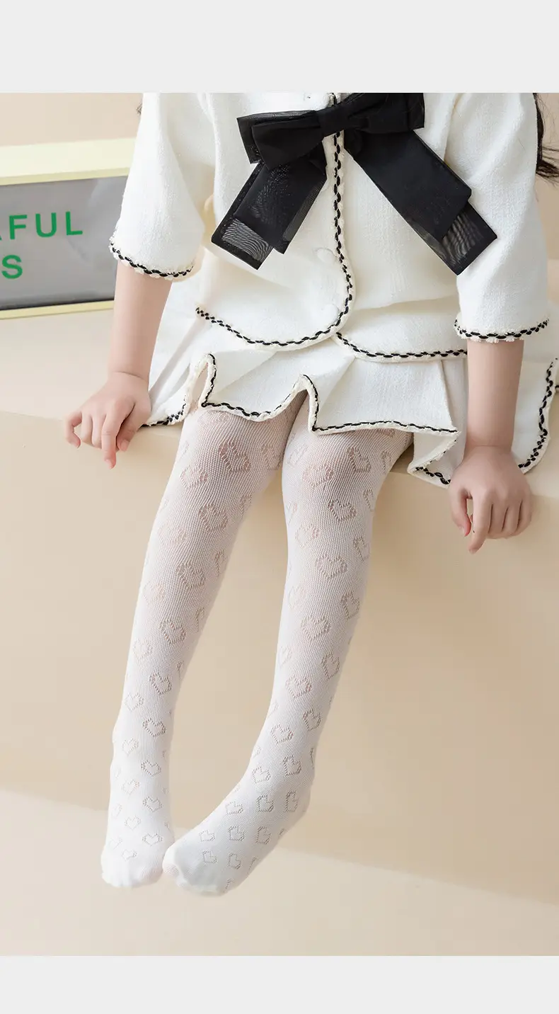 New Kids Love Mesh Socks Black Heart Print — feature 10