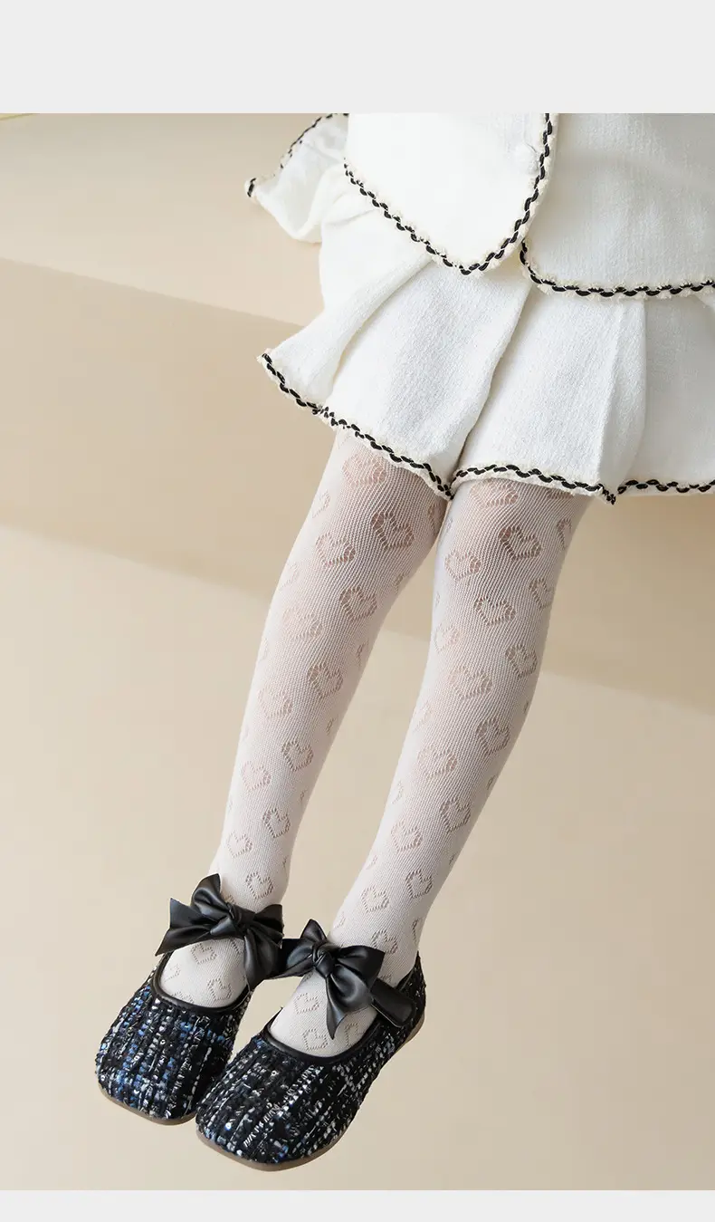 New Kids Love Mesh Socks Black Heart Print — feature 9