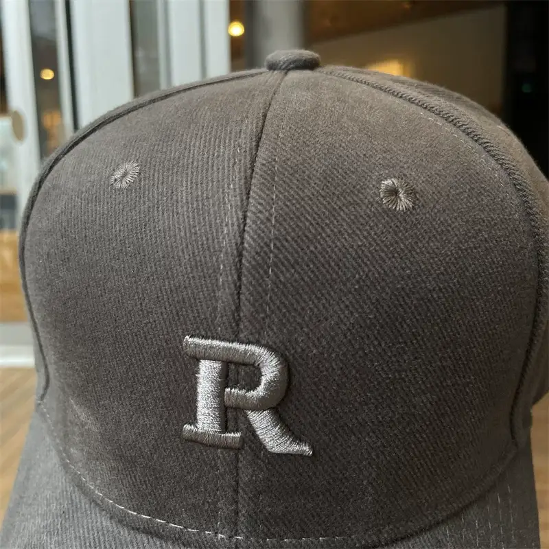 Men's Black Embroidered Baseball Cap with R Logo — feature 3