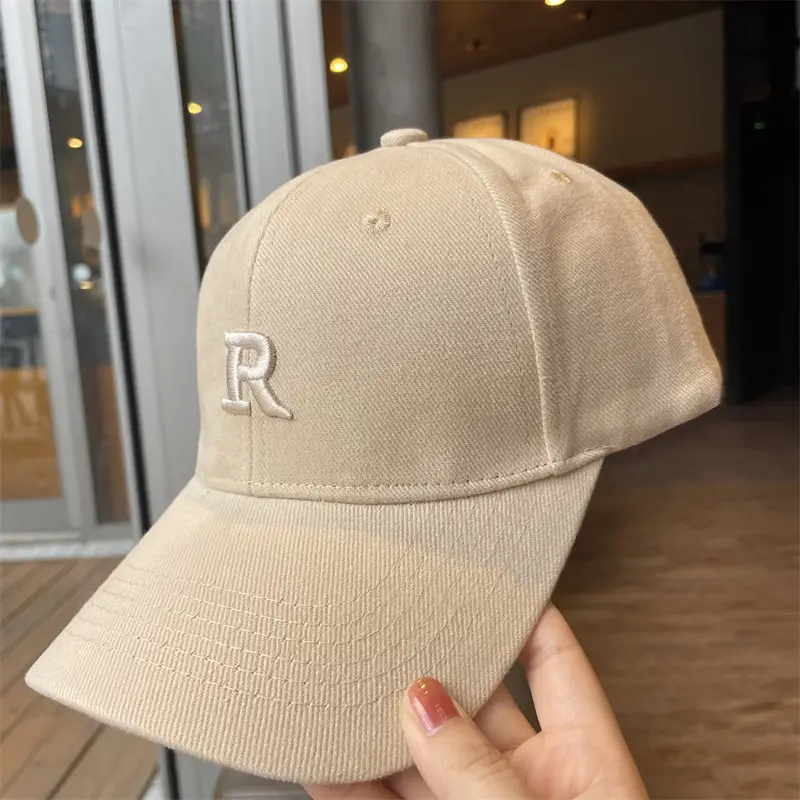 Men's Black Embroidered Baseball Cap with R Logo - Image 3