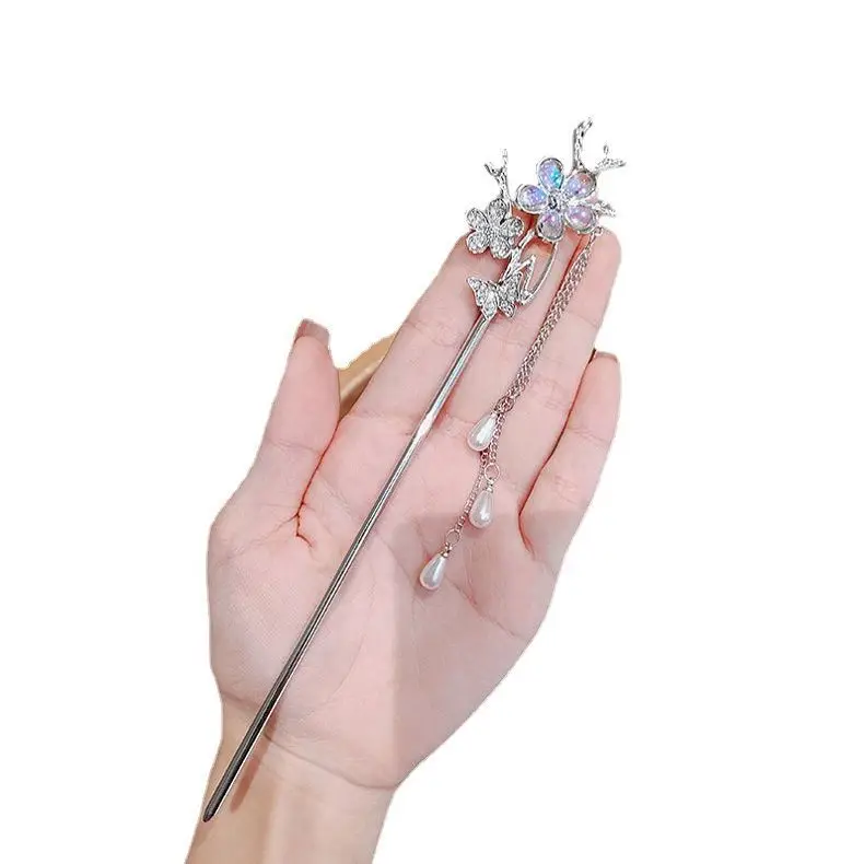 Antique Flower Tassel Hairpin for Women
