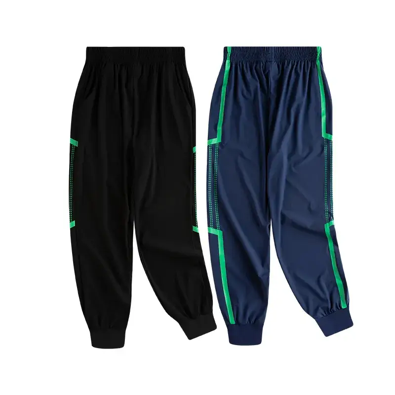 Children's Sports Pants Black Blue Green Large - Image 8