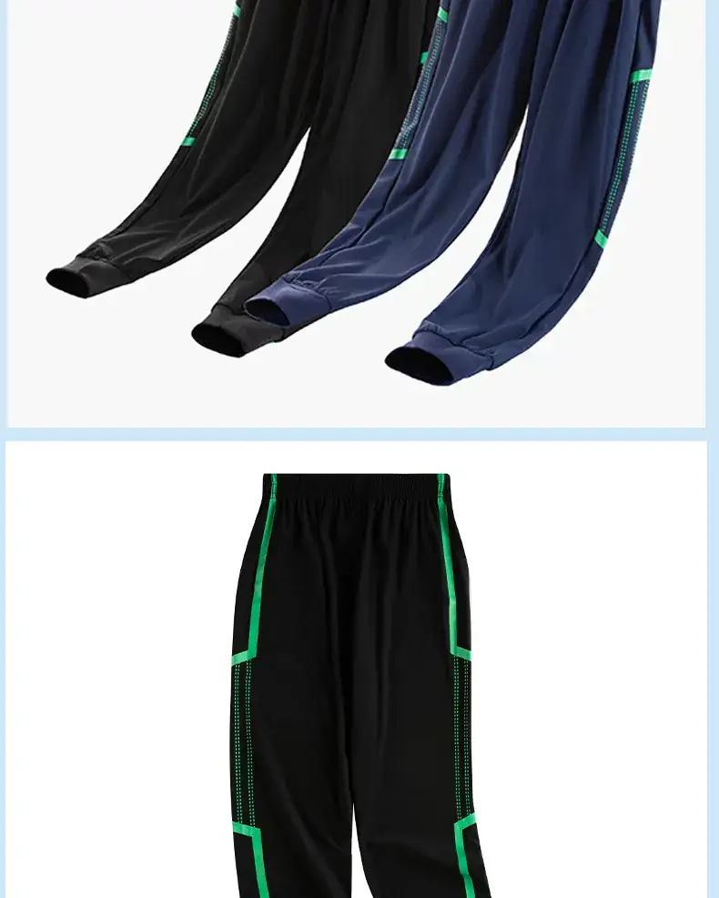 Children's Sports Pants Black Blue Green Large — feature 10