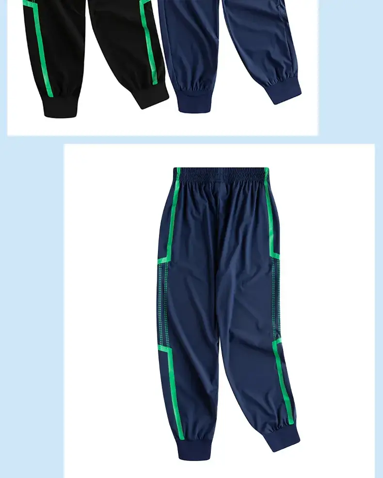 Children's Sports Pants Black Blue Green Large — feature 8