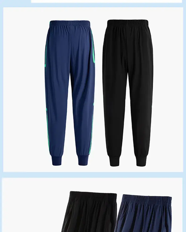 Children's Sports Pants Black Blue Green Large — feature 9