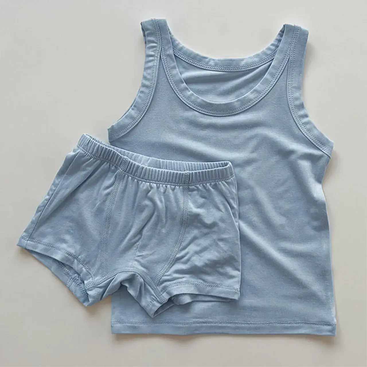 White Baby Summer Vest & Shorts Set for Boys Girls - Image 4