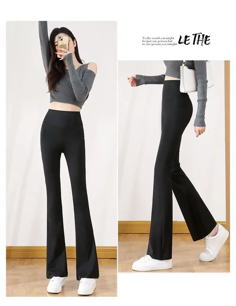 Black Micro Slim Fit Leggings Women High Waist Casual Wear — feature 12