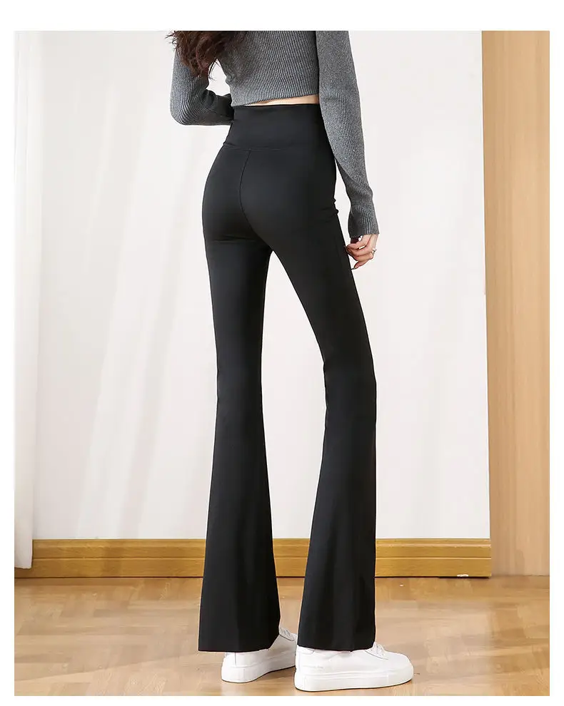 Black Micro Slim Fit Leggings Women High Waist Casual Wear — feature 16
