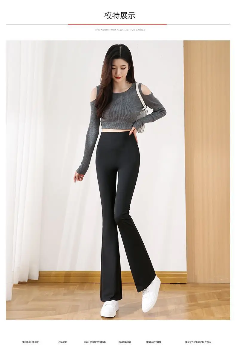 Black Micro Slim Fit Leggings Women High Waist Casual Wear — feature 9