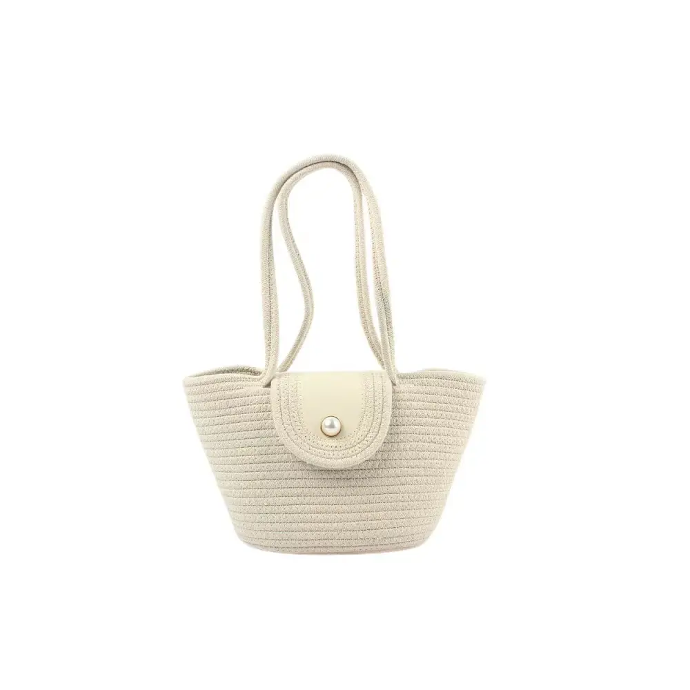 Women's Straw Shoulder Bag Blue Top Hat Design