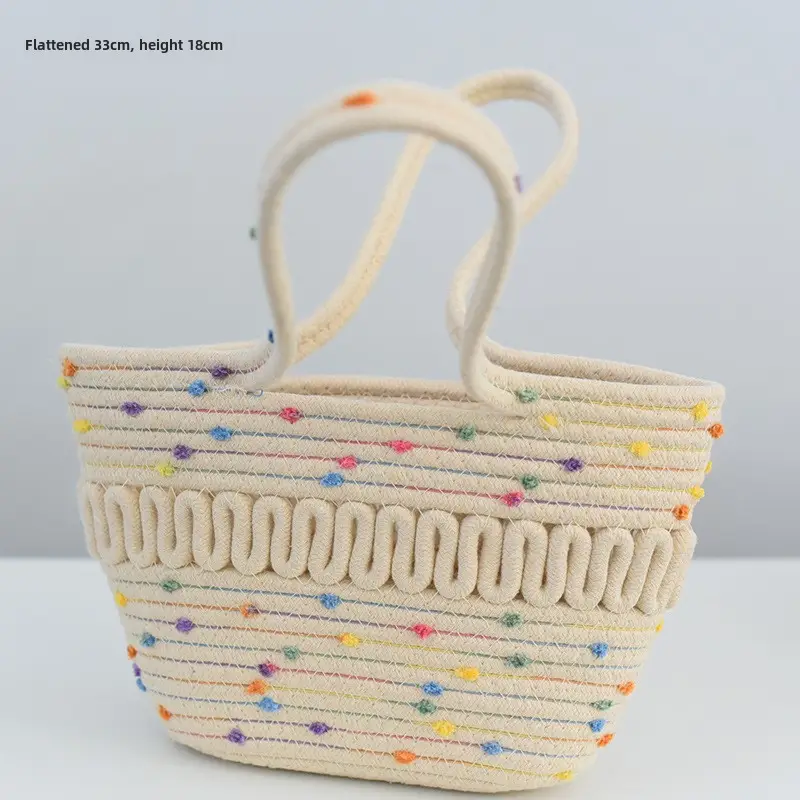 Women's Straw Shoulder Bag Blue Top Hat Design