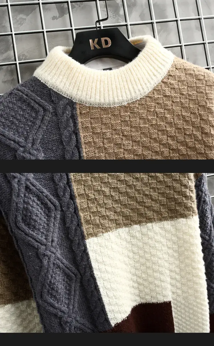Men's Cross-Color Turtleneck Sweater Large — feature 12