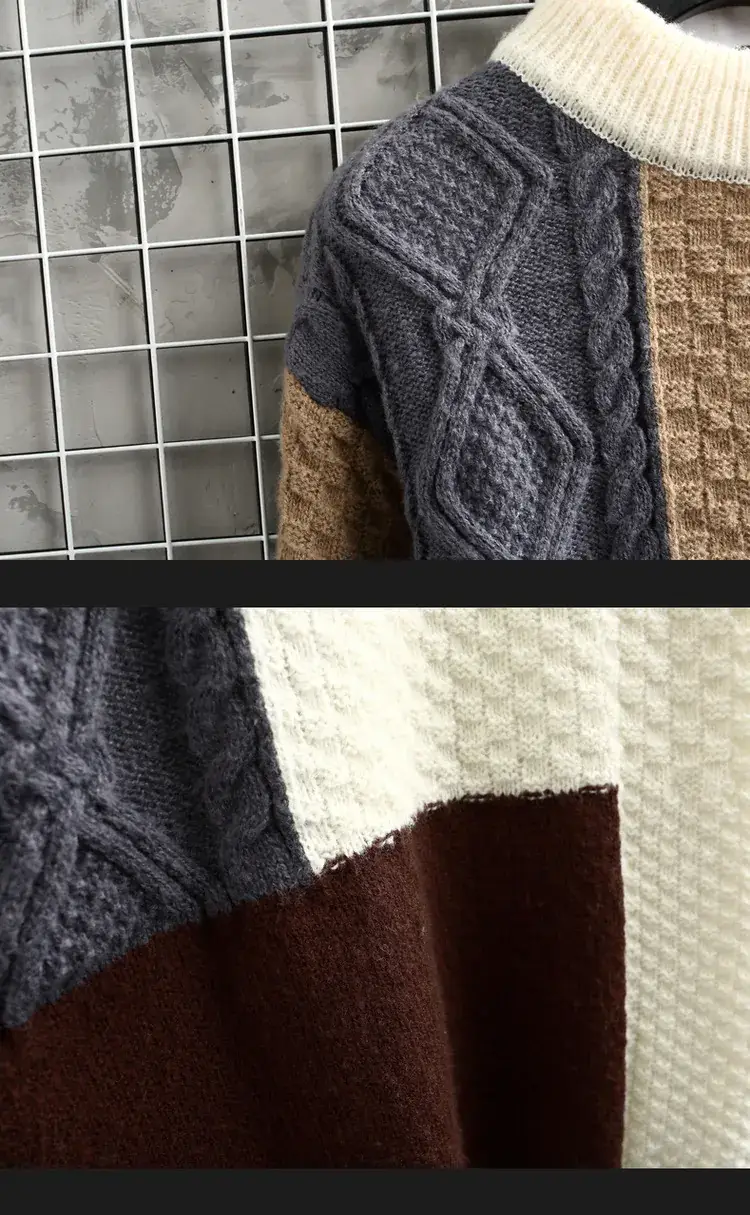 Men's Cross-Color Turtleneck Sweater Large — feature 14