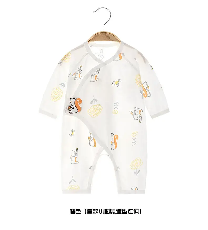Baby's White Printed Cotton Jumpsuit Long Sleeve — feature 13