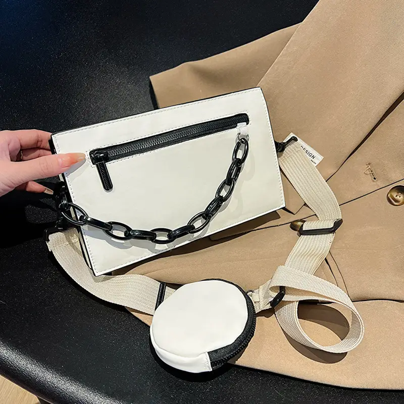 Black Crossbody Bag for Men Women Street Fashion